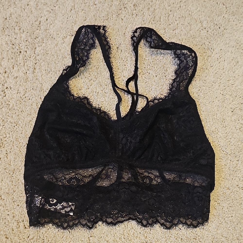 Candie's Black Lace Halter Bralette